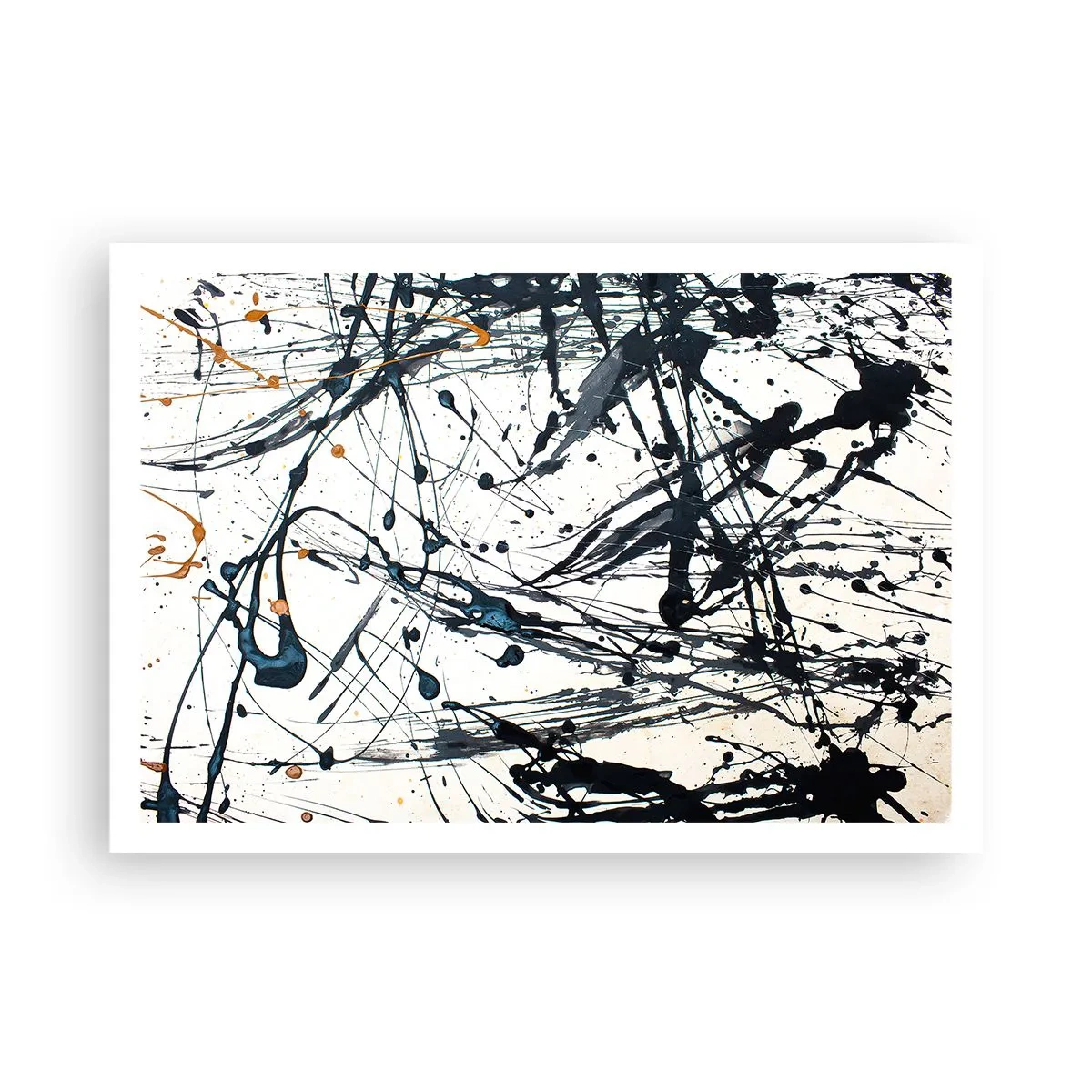Poster - Ein abstraktes Gemälde mit Farbspritzern in dynamischen Mustern. - 100x70cm - Expressionistische Abstraktion - Moderne Wanddekoration für Wohnzimmer und Schlafzimmer ARTTOR