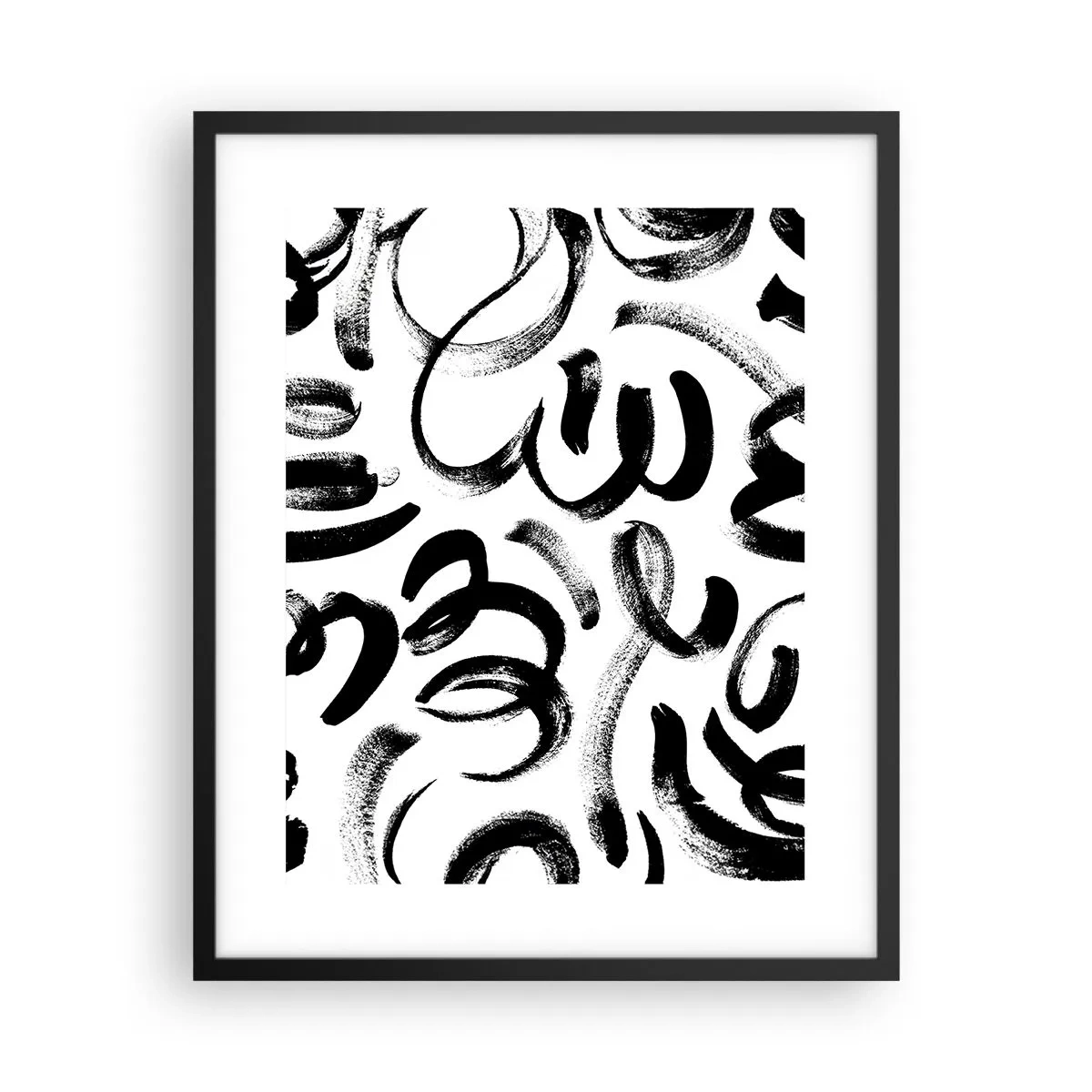 Poster in einem schwarzem Rahmen - Schwarz auf Weiß - 40x50 cm