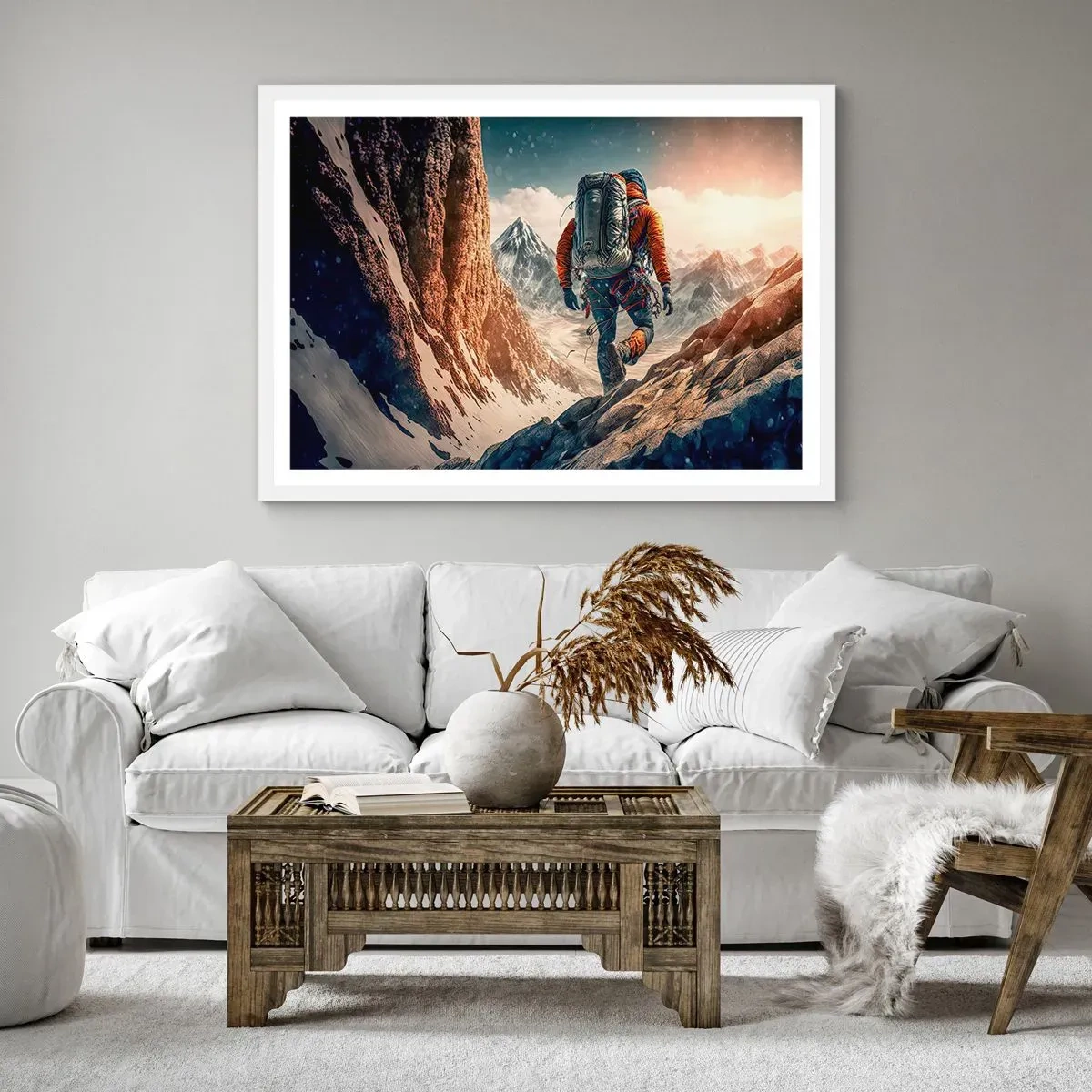 Poster in einem weißen Rahmen - Einsamer Krieger - 70x50 cm