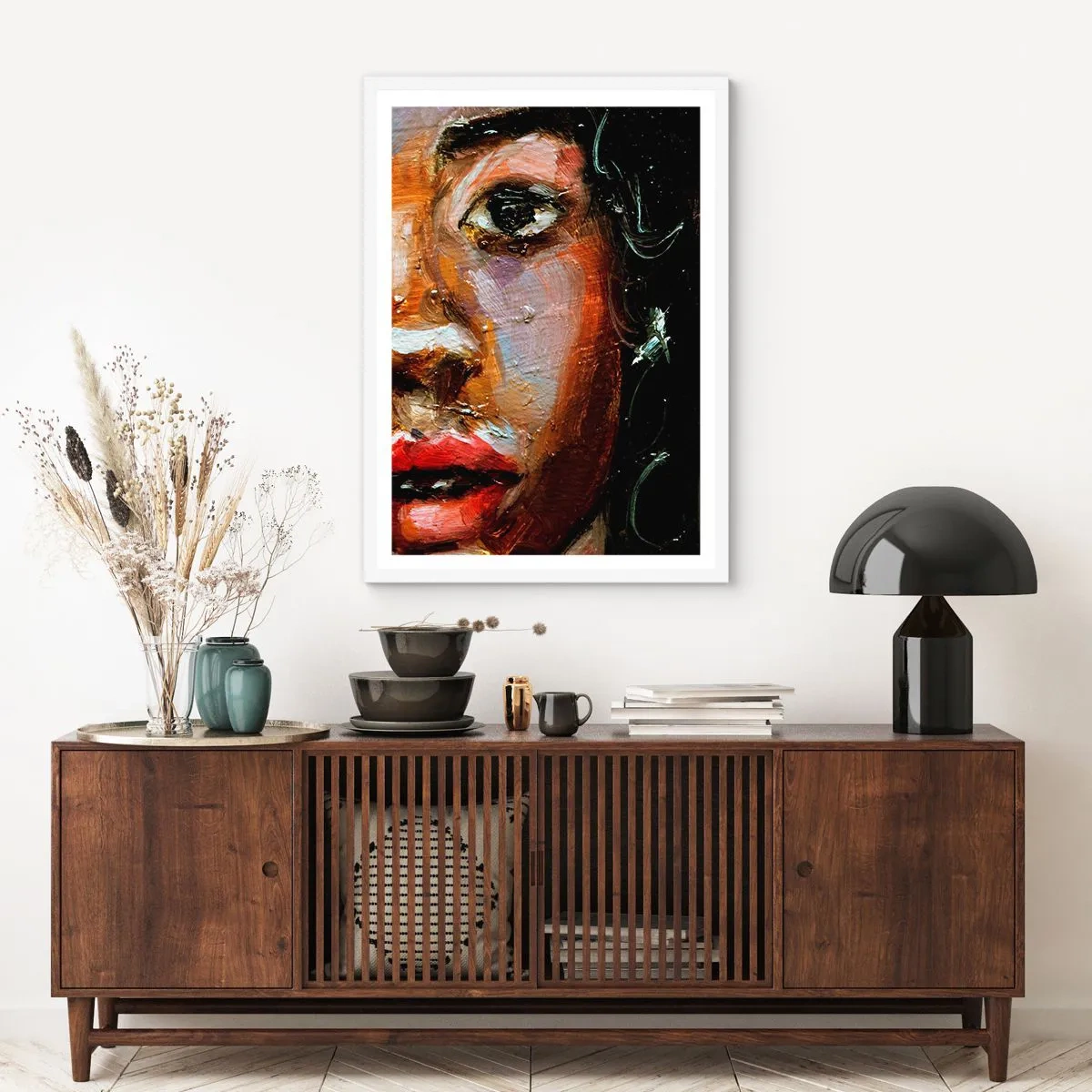 Poster in einem weißen Rahmen - Schwarz und Glanz - 50x70 cm