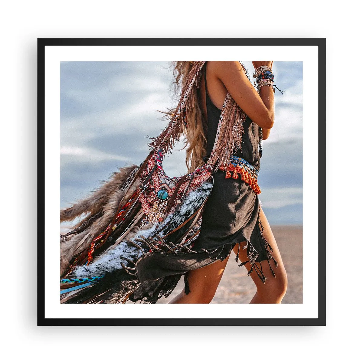 Poster in einem schwarzem Rahmen - Das Mädchen des Schamanen - 60x60 cm