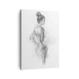 Bild auf Leinwand - Leinwandbild - Aquarellskizze einer weiblichen Silhouette - 50x70cm - Schön wie ein Gemälde - Moderne Wanddekoration für Wohnzimmer und Schlafzimmer ARTTOR