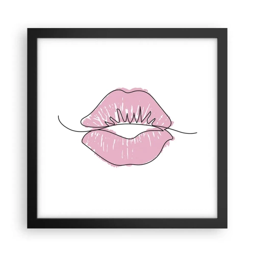 Poster in einem schwarzem Rahmen - Bereit zum Küssen? - 30x30 cm