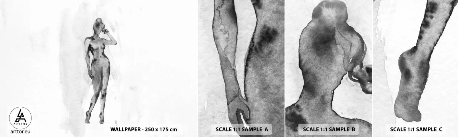 Fototapetenmuster Standard Eco - Eine Studie über das Ideal der Weiblichkeit - Frau, Weiblicher Körper, Grafik - 100x30 cm