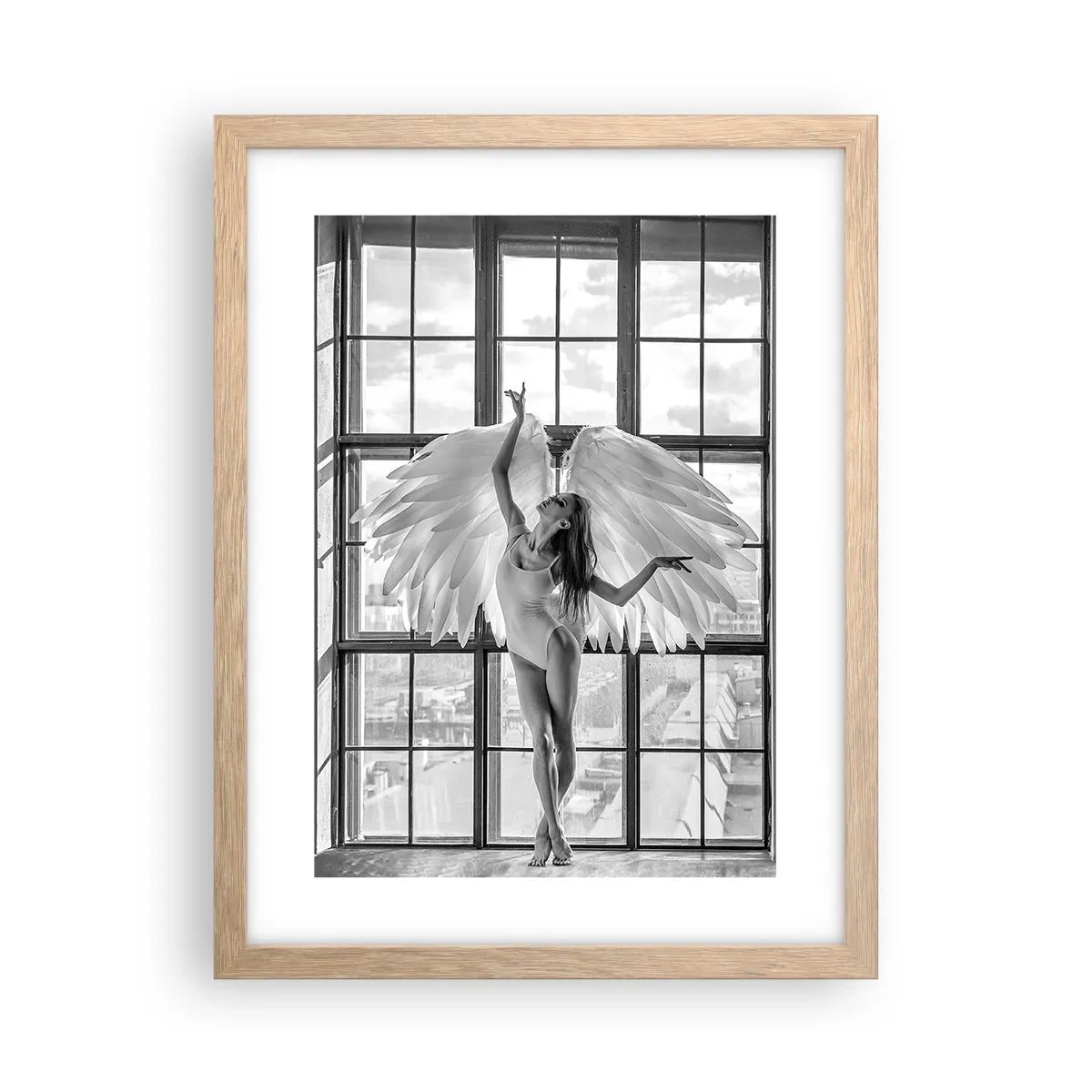 Poster in einem Rahmen aus heller Eiche - Stadt der Engel? - 30x40 cm