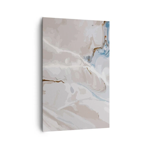 Bild auf Leinwand - Leinwandbild - Abstraktes Muster in Weiß- und Blautönen - 80x120cm - Blau schlängelt sich unter dem Weiß - Moderne Wanddekoration für Wohnzimmer und Schlafzimmer ARTTOR