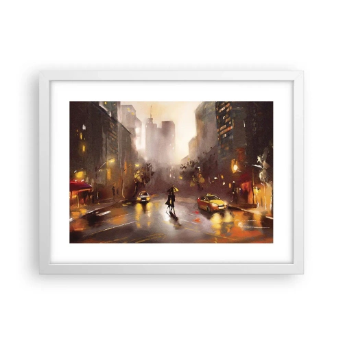 Poster in einem weißen Rahmen - Im Licht von New York - 40x30 cm