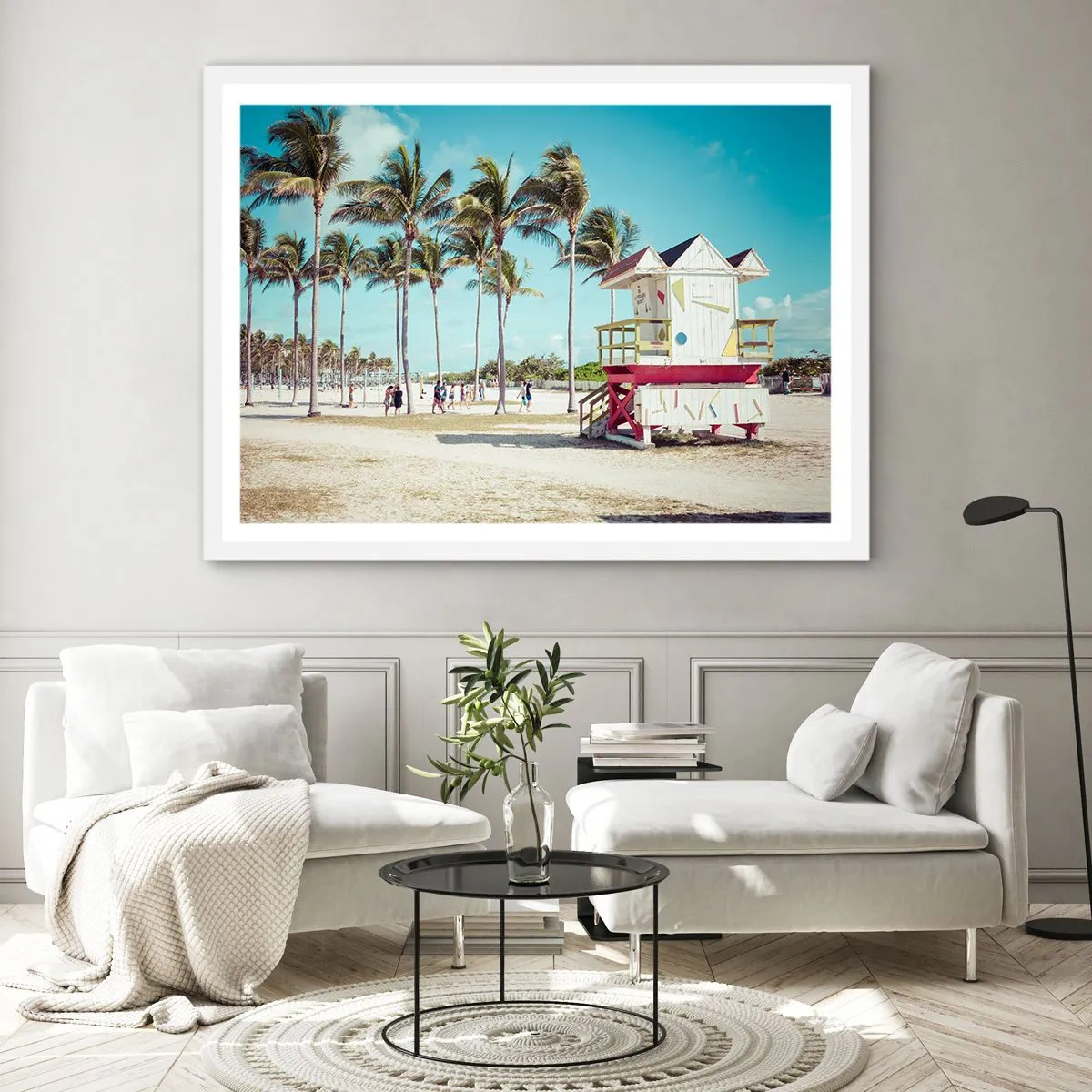 Poster in einem weißen Rahmen - Dir steht ein schöner Tag bevor - 91x61 cm