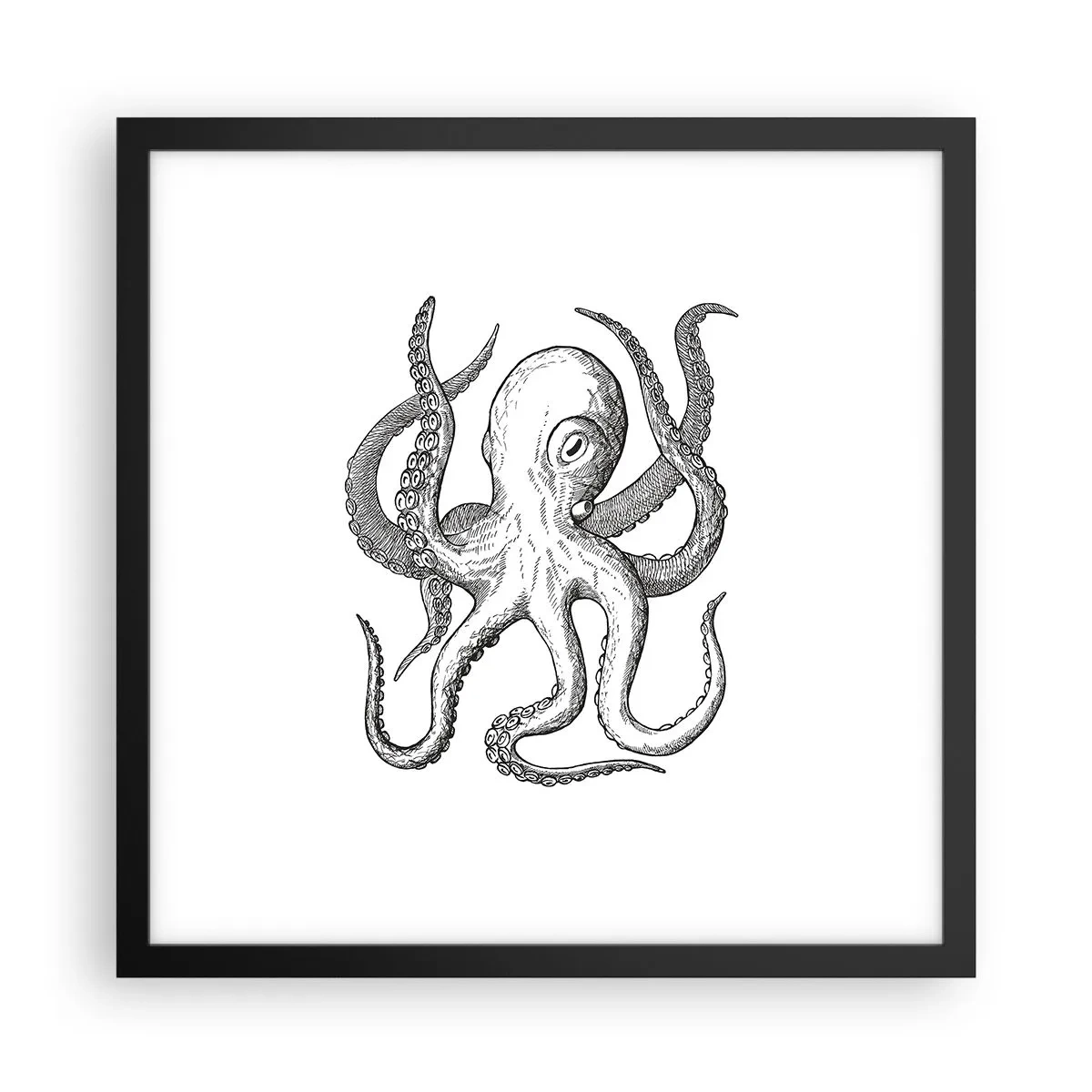 Poster in einem schwarzem Rahmen - Mit den Wellen tanzen - 40x40 cm