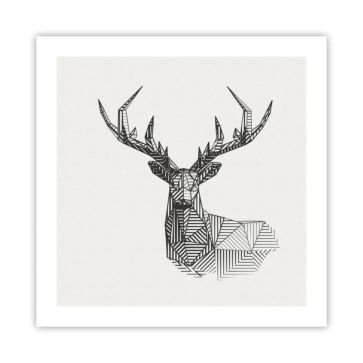 Poster - Ein Hirsch im kubistischen Stil - 50x50 cm