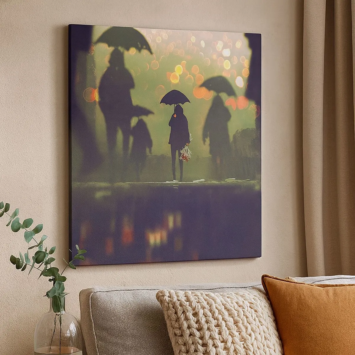 Bild auf Leinwand - Leinwandbild - Aus der Perspektive eines Regentropfens - 30x30 cm