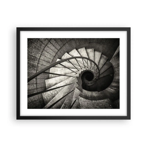 Poster in einem schwarzem Rahmen - Treppe hoch, Treppe runter - 50x40 cm