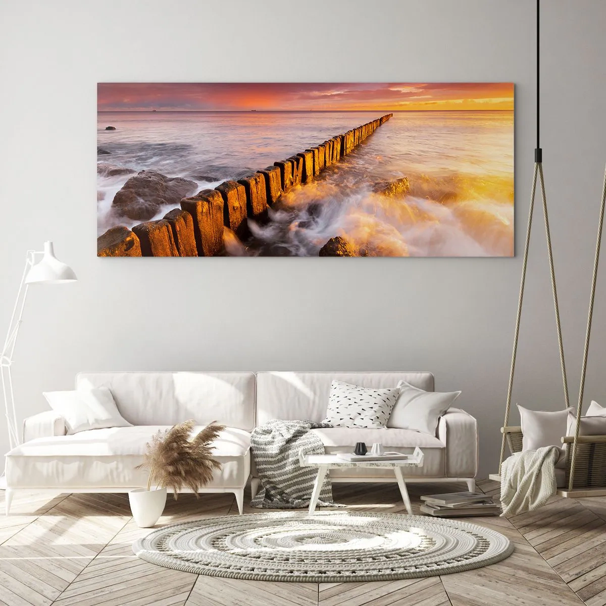 Glasbild - Bild auf glas - Die Sanftheit der Wellen - 90x30 cm