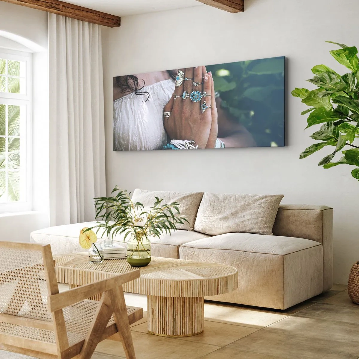 Bild auf Leinwand - Leinwandbild - Willkommen im Zentrum des Seins - 90x30 cm