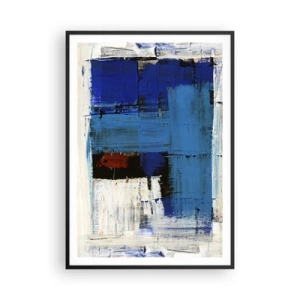 Poster in einem schwarzem Rahmen - Geheimnis ist blau - 70x100 cm