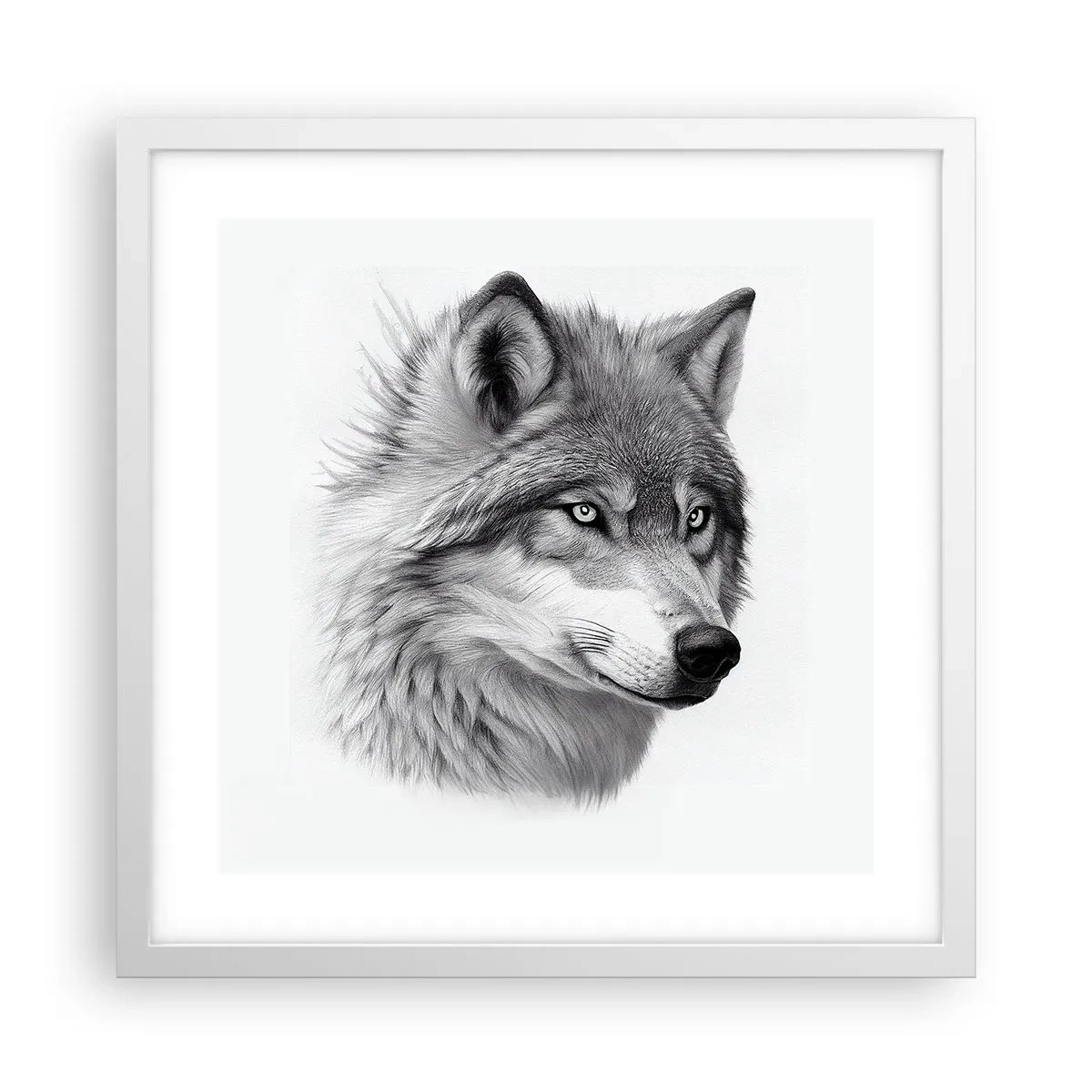 Poster in einem weißen Rahmen - Alpha – ohne Zweifel - 40x40 cm