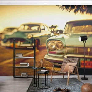 Selbstklebende Fototapete Deluxe Sticker - Wir werden abwarten und sehen - Auto, Kuba, Automobil - 250x175 cm