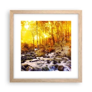 Poster in einem Rahmen aus heller Eiche - In Gold und Platin gefasste Steine - 30x30 cm