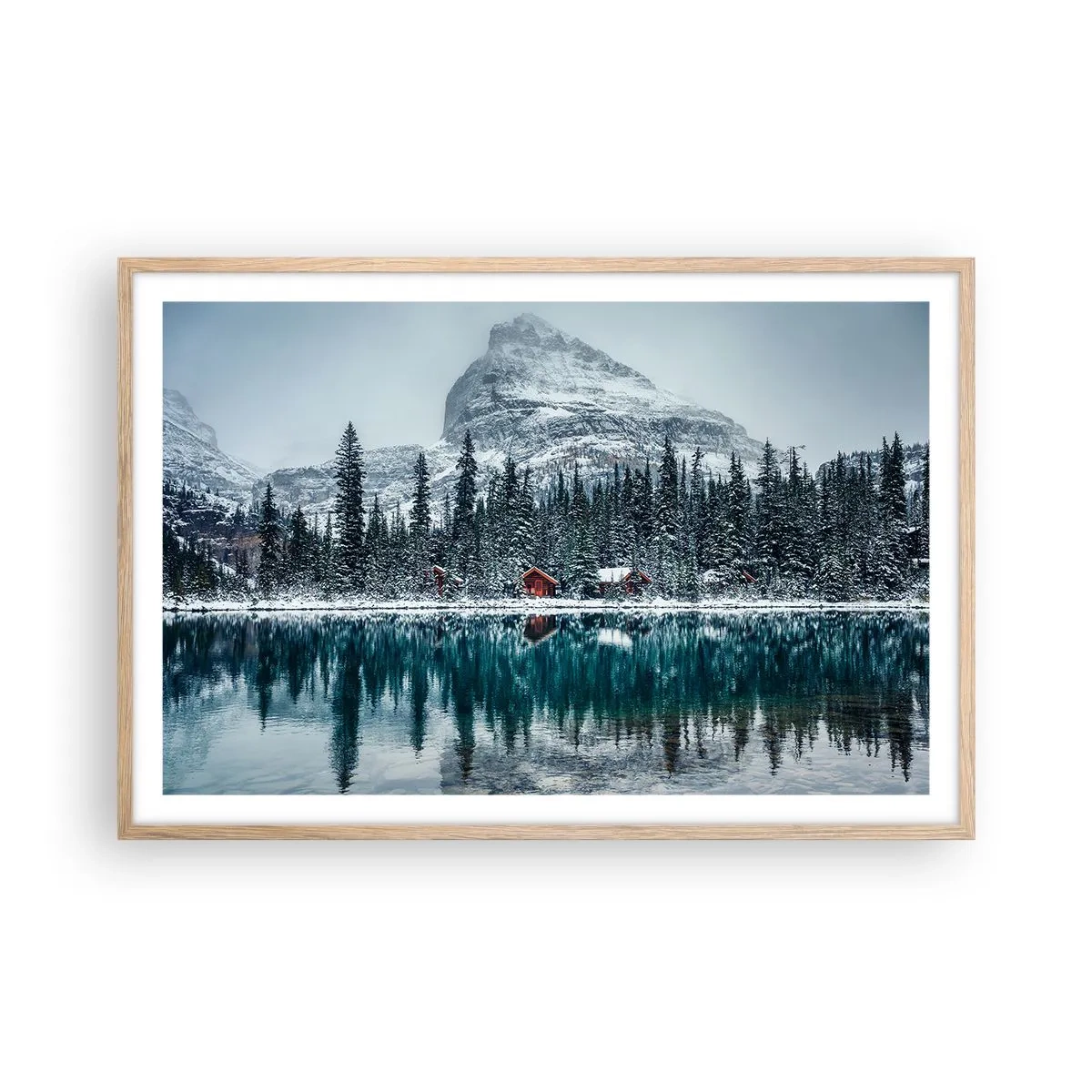 Poster in einem Rahmen aus heller Eiche - Kanadischer Rückzug - 91x61 cm