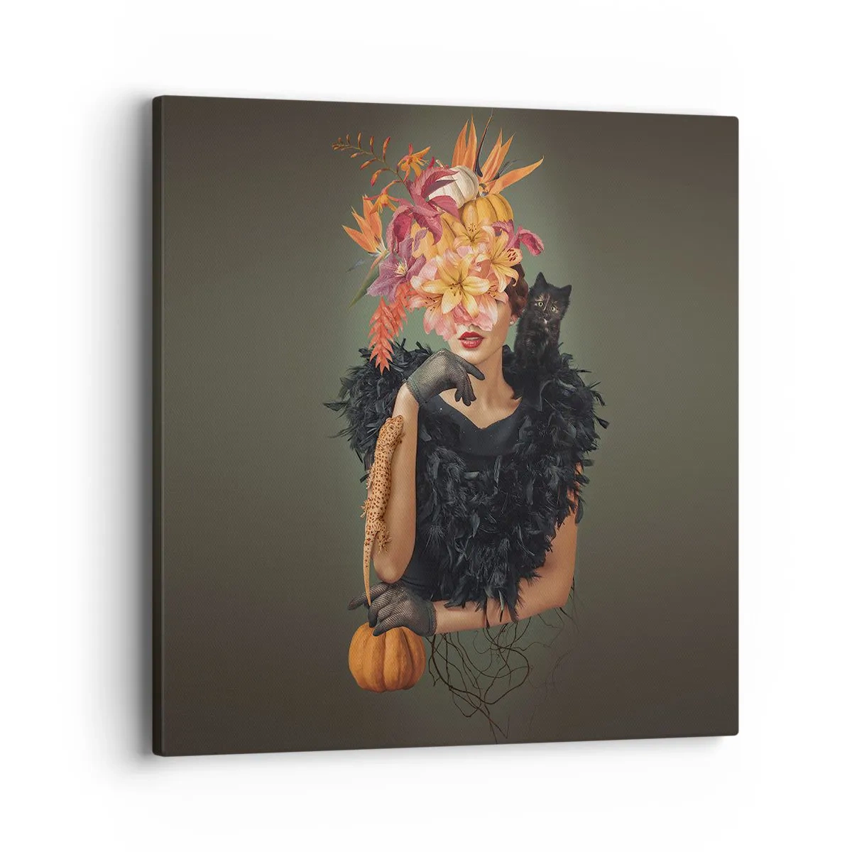 Bild auf Leinwand - Leinwandbild - Der Zauber einer Hexe - 40x40 cm