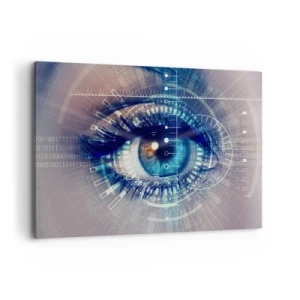 Bild auf Leinwand - Leinwandbild - Ein technologisches Auge mit einer futuristischen Schnittstelle - 120x80cm - Du denkst du kennst mich - Moderne Wanddekoration für Wohnzimmer und Schlafzimmer ARTTOR