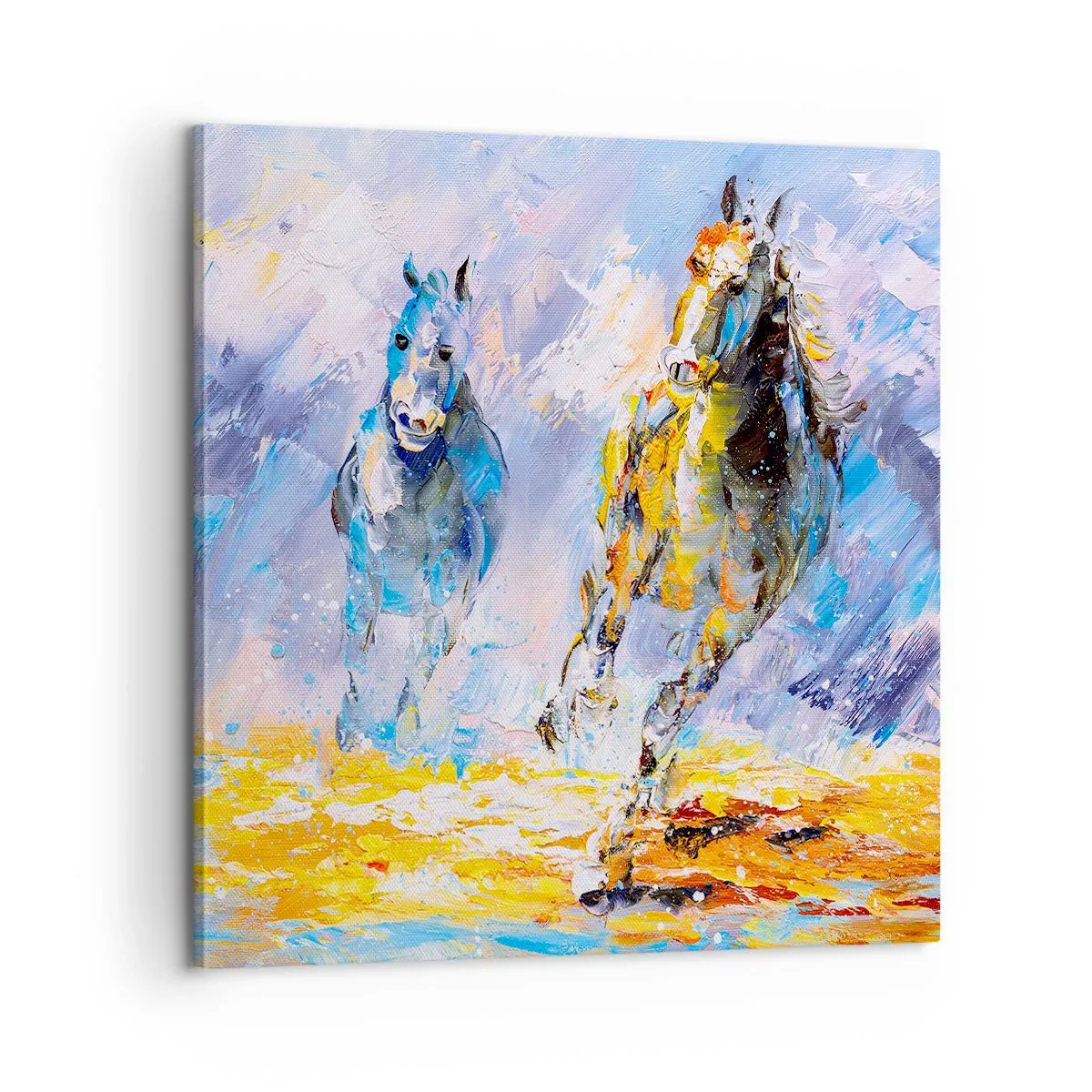Bild auf Leinwand - Leinwandbild - Galopp durch die Blendung - 60x60 cm