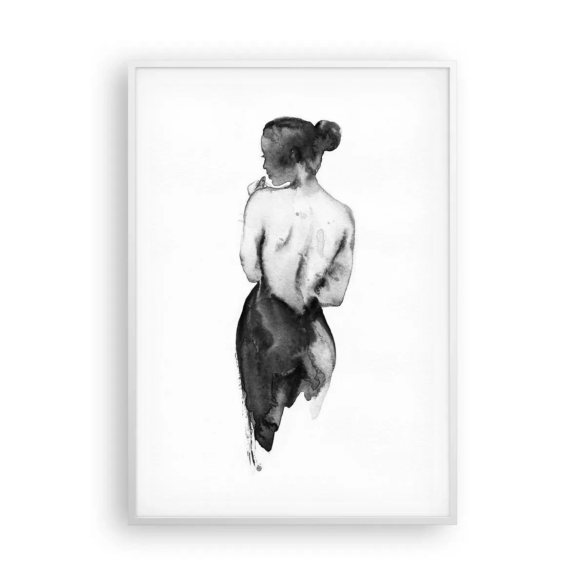 Poster in einem weißen Rahmen - Bei ihr verschwindet die Welt - 70x100 cm