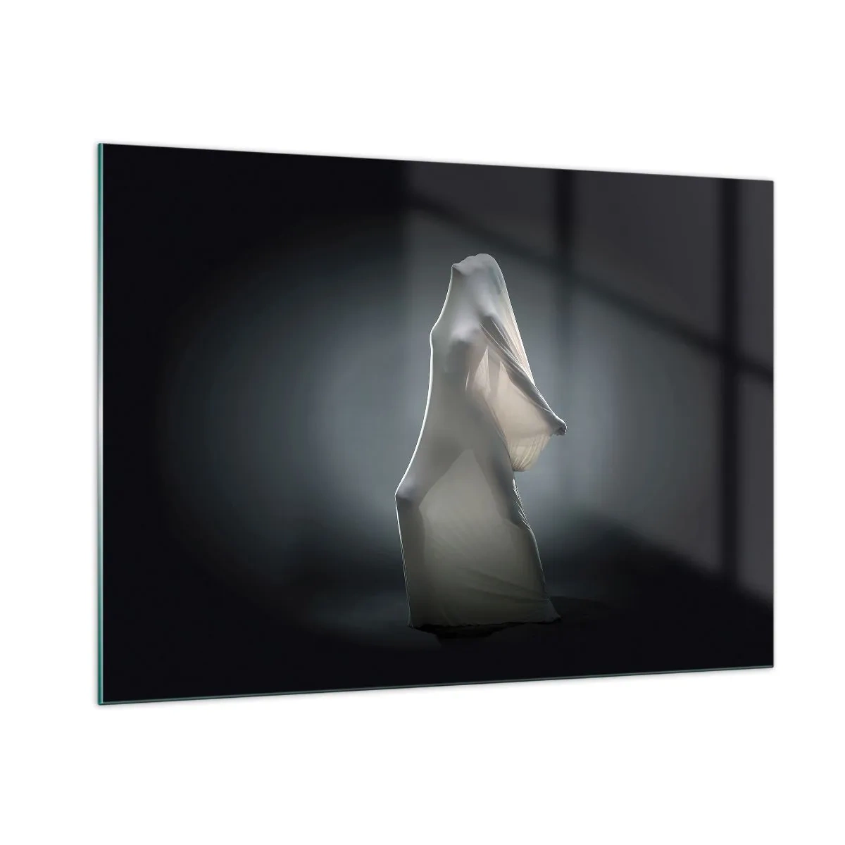 Glasbild - Bild auf glas - Eine geheimnisvolle Silhouette im sanften Licht - 100x70cm - Versteckte Wünsche - Moderne Wanddekoration für Wohnzimmer und Schlafzimmer ARTTOR