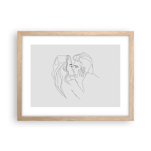 Poster in einem Rahmen aus heller Eiche - Dieselbe Linie - 40x30 cm