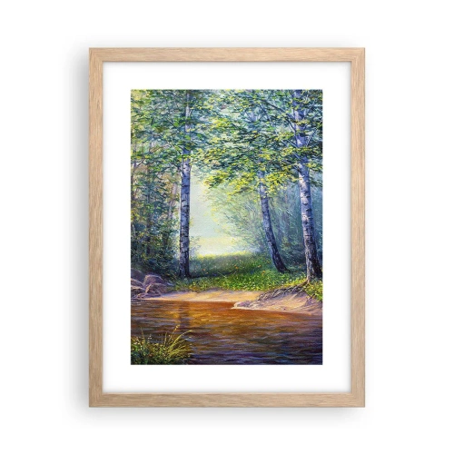Poster in einem Rahmen aus heller Eiche - Idyllische Landschaft - 30x40 cm