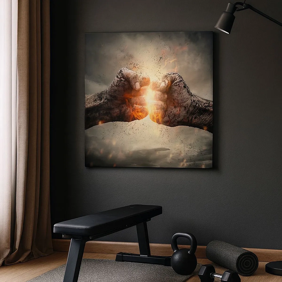 Bild auf Leinwand - Leinwandbild - Steh auf für einen Kampf - 30x30 cm