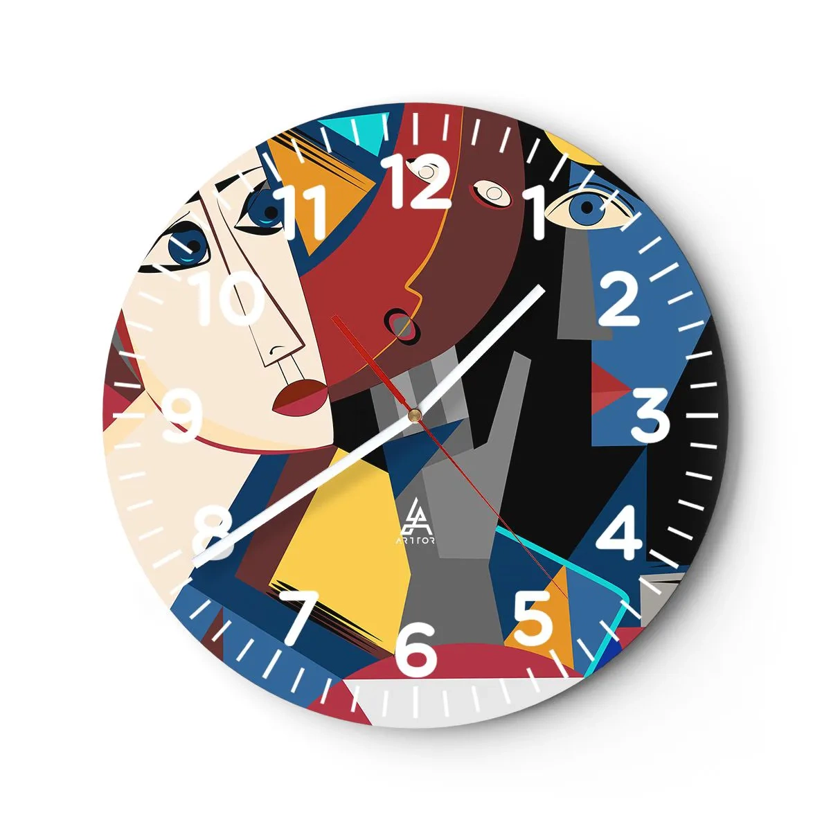 Wanduhr - Glasuhr - Gespräch zwischen Kubisten - 30x30 cm