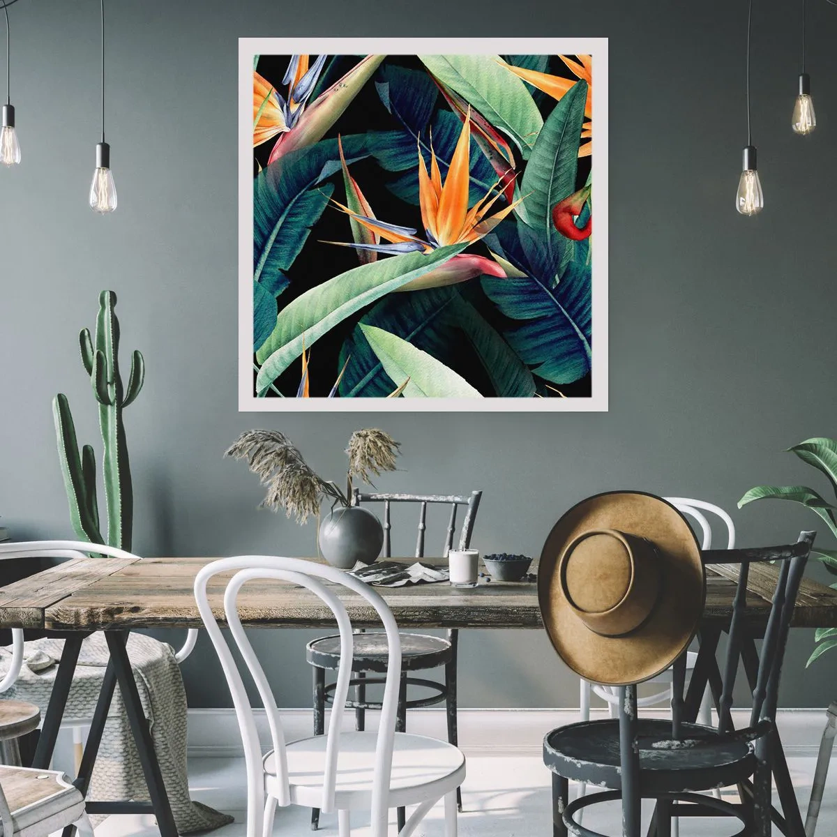 Poster - Flammende Blumen der Tropen - 50x50 cm