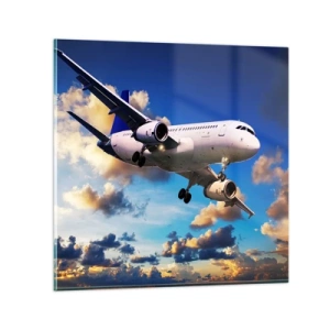 Glasbild - Bild auf glas - Eine Reise in Weiß und Blau - 50x50 cm