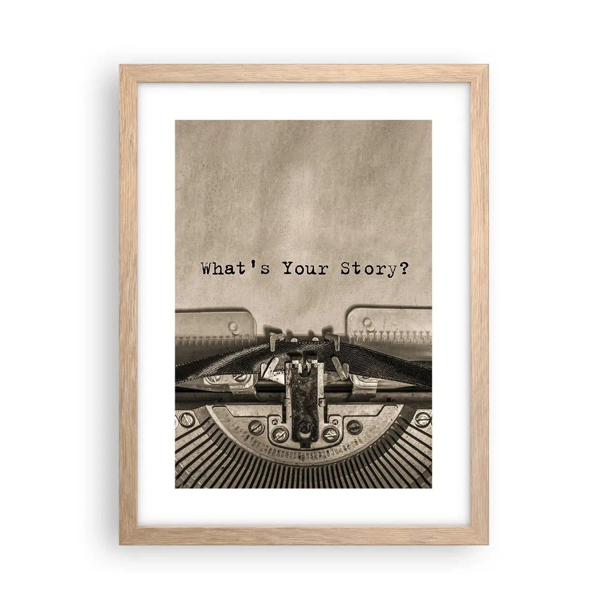 Poster in einem Rahmen aus heller Eiche - Erzähl es mir - 30x40 cm