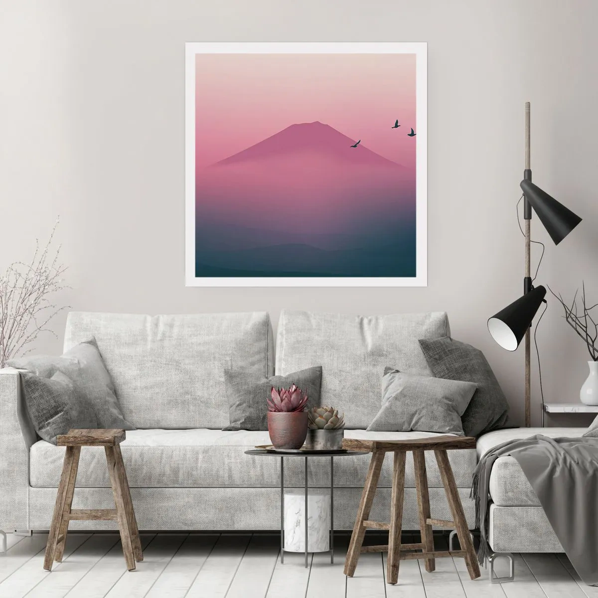 Poster - Wanderer über den Wolken - 50x50 cm