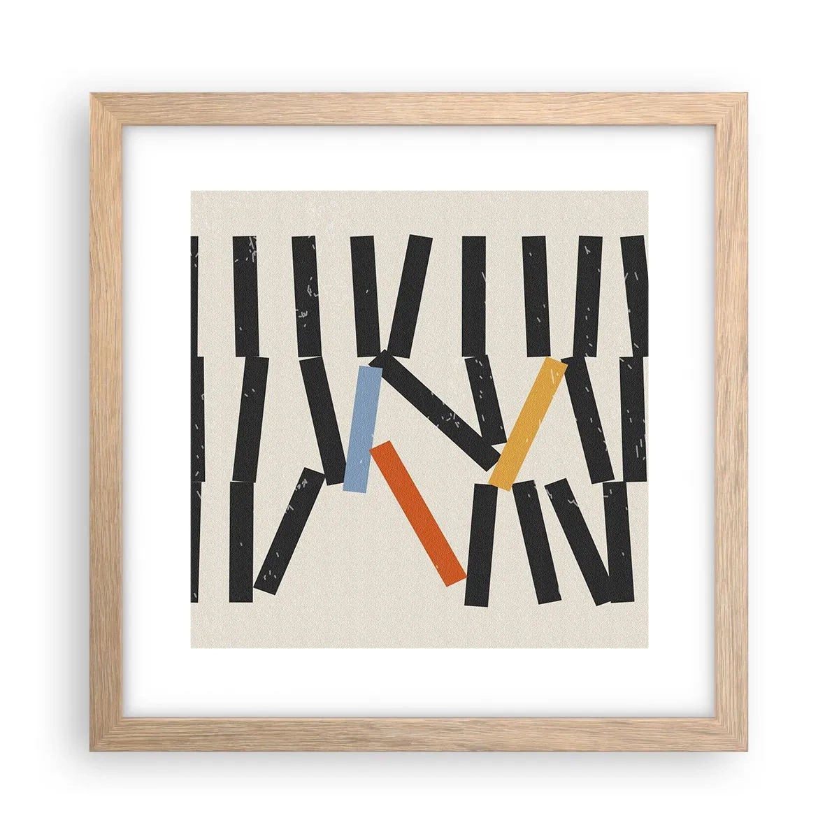 Poster in einem Rahmen aus heller Eiche - Domino – Komposition - 30x30 cm
