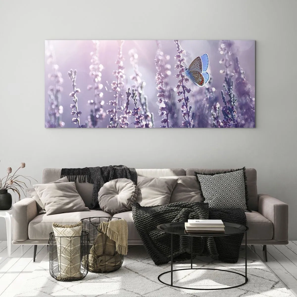 Glasbild - Bild auf glas - Schmetterlingskuss - 100x40 cm