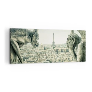 Bild auf Leinwand - Leinwandbild - Pariser Plaudern - 100x40 cm