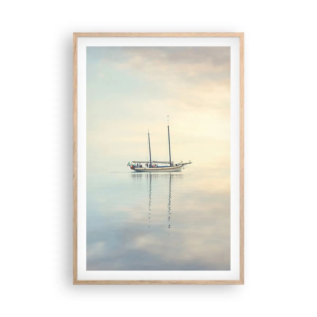 Poster in einem Rahmen aus heller Eiche - Im Meer der Stille - 61x91 cm