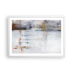 Poster in einem weißen Rahmen - Hinter dem Luftvorhang - 70x50 cm