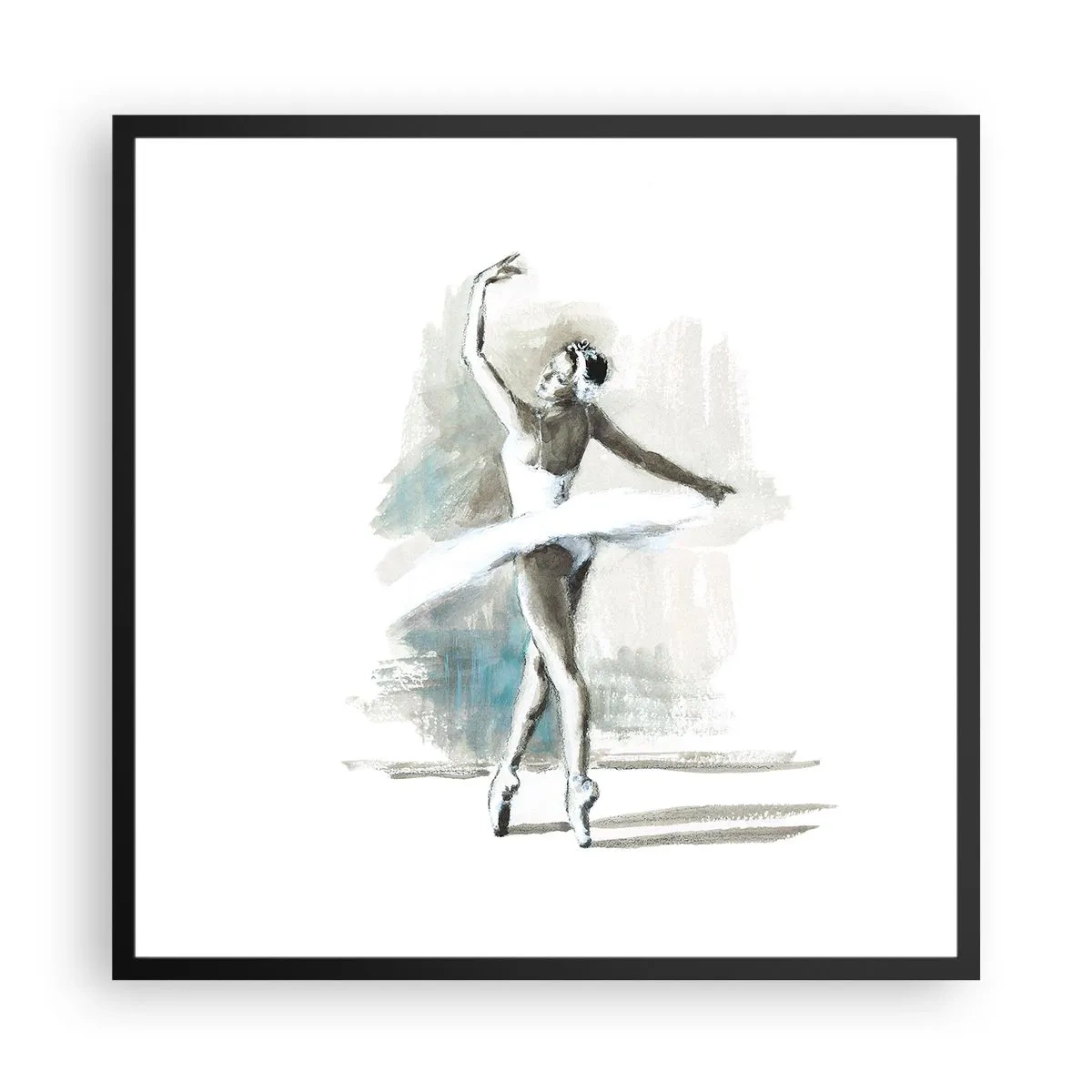 Poster in einem schwarzem Rahmen - In einen Schwan verzaubert - 60x60 cm