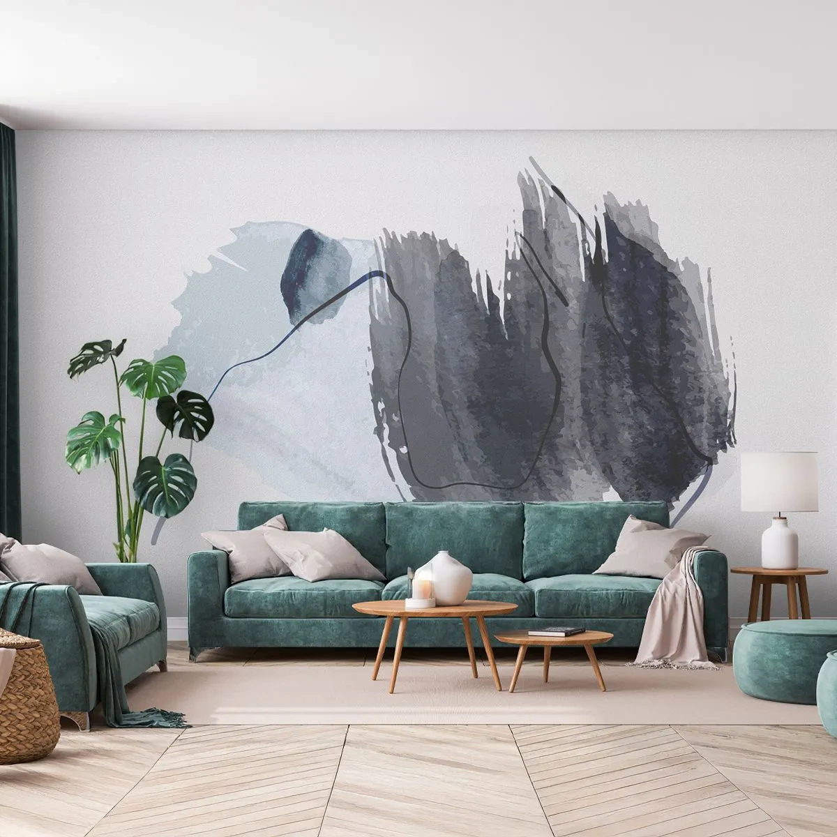 Fototapete Premium Canvas - Intensität und Bewegung - Abstraktion, Stück, Malerei - 350x256 cm