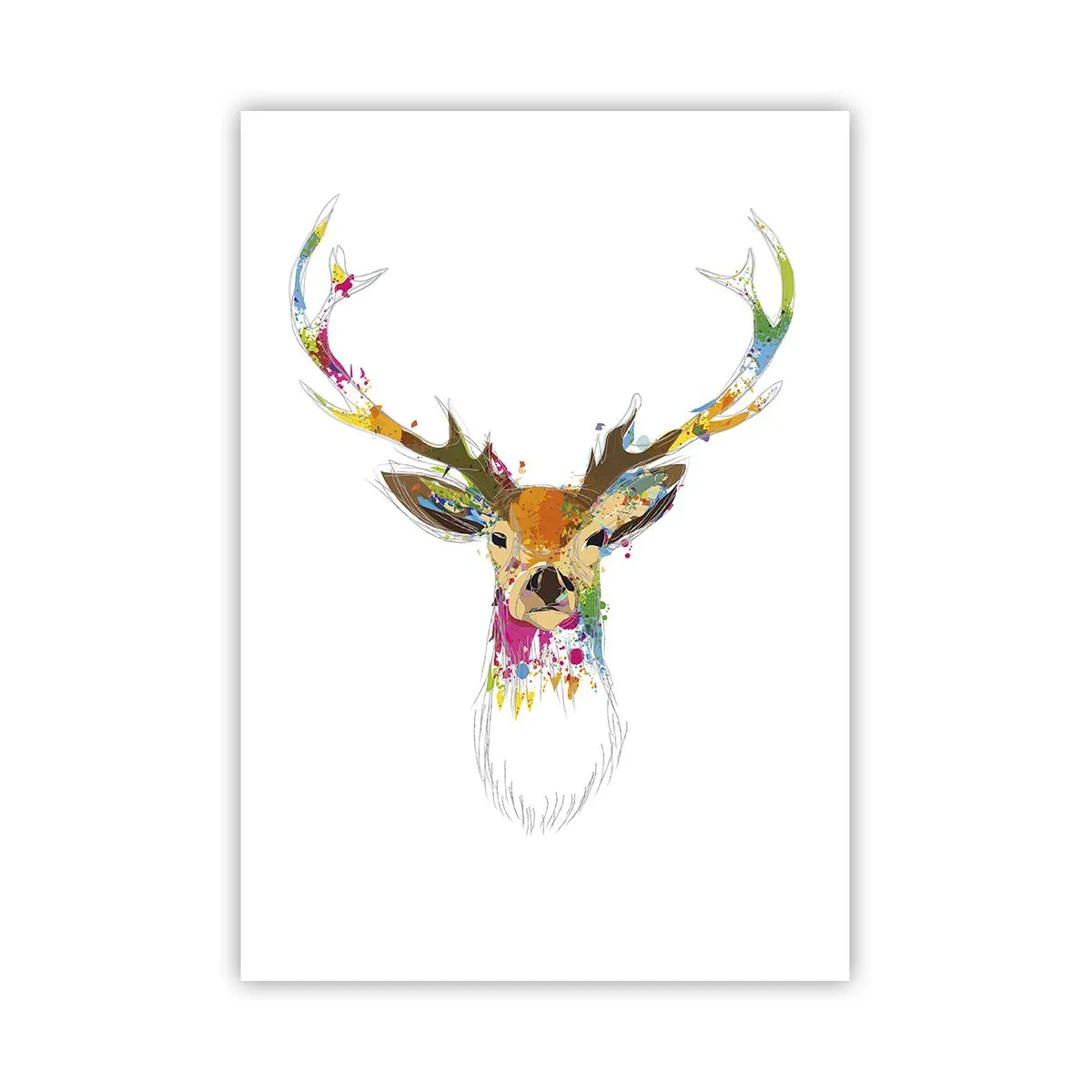 Poster - Ein mildes Reh in Farbe getaucht - 70x100 cm
