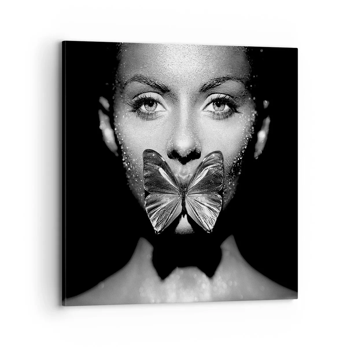 Bild auf Leinwand - Leinwandbild - Schmetterlingskuss - 70x70 cm