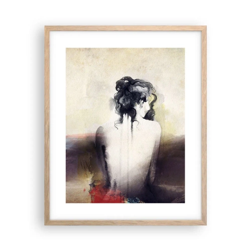 Poster in einem Rahmen aus heller Eiche - Glatte Linien, ovale Formen - 40x50 cm