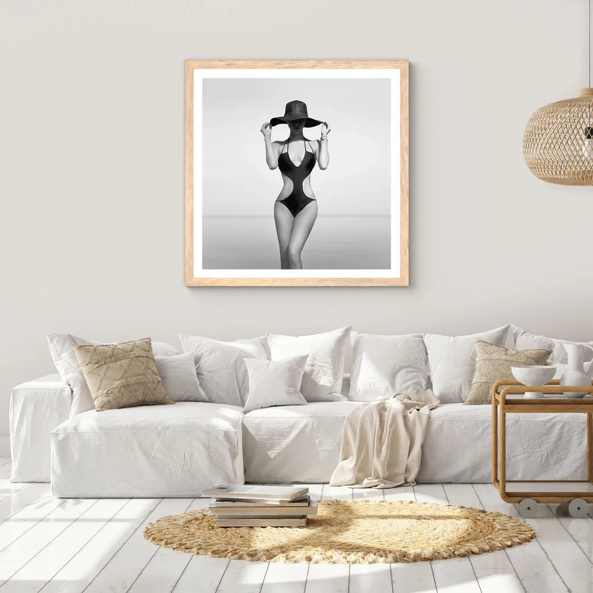 Poster in einem Rahmen aus heller Eiche - Mein Name ist: Eleganz - 30x30 cm