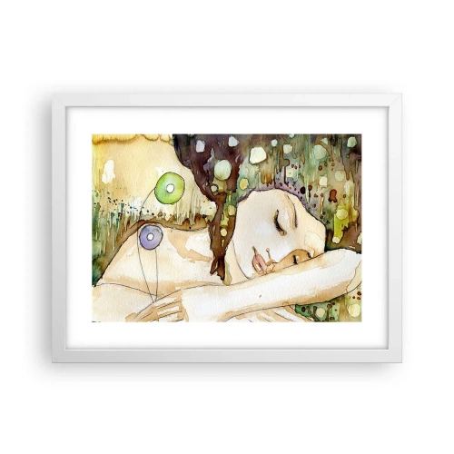 Poster in einem weißen Rahmen - Ein smaragd-violetter Traum - 40x30 cm