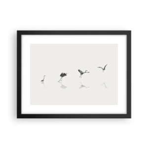 Poster in einem schwarzem Rahmen - Vier einfache Schritte - 40x30 cm