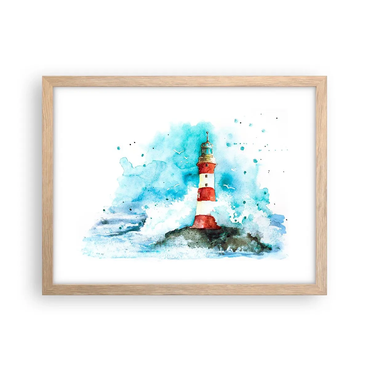 Poster in einem Rahmen aus heller Eiche - Einheit der Elemente - 40x30 cm